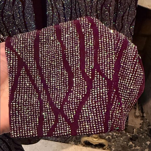 Alex Evenings Deep Purple Sparkle Jacket Size 14 - Picture 3 of 4